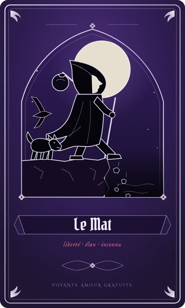 Le Mat, carte du tarot correspondant à l'heure 02h20