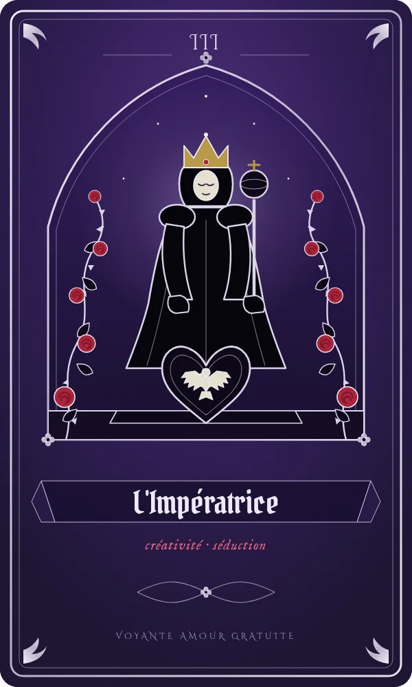 L'Impératrice, carte du tarot correspondant à l'heure 15h15