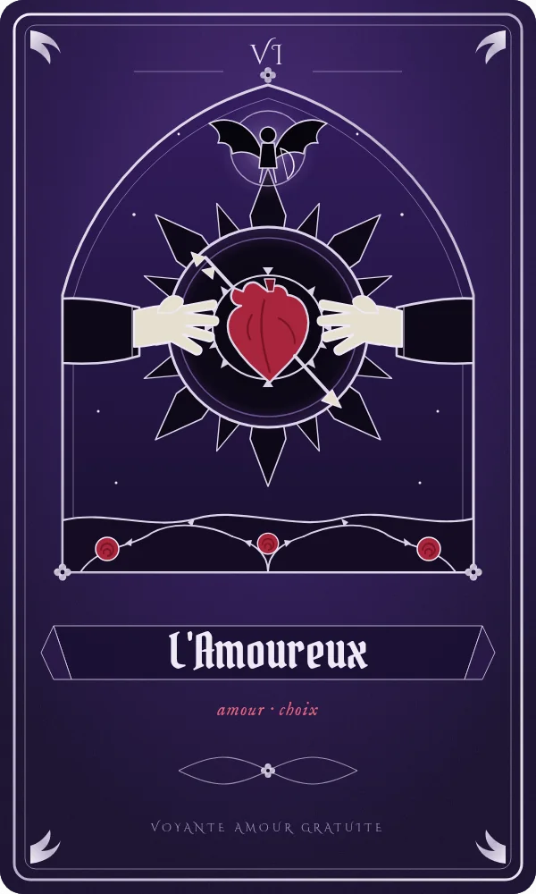 L'Amoureux, carte du tarot correspondant à l'heure 12h21