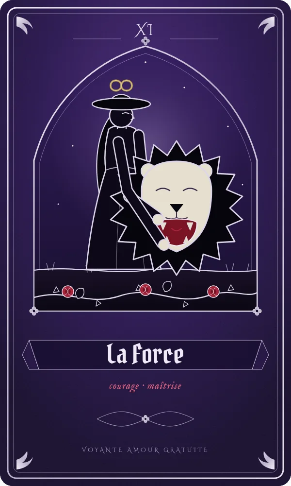 La Force, carte du tarot correspondant à l'heure 23h33