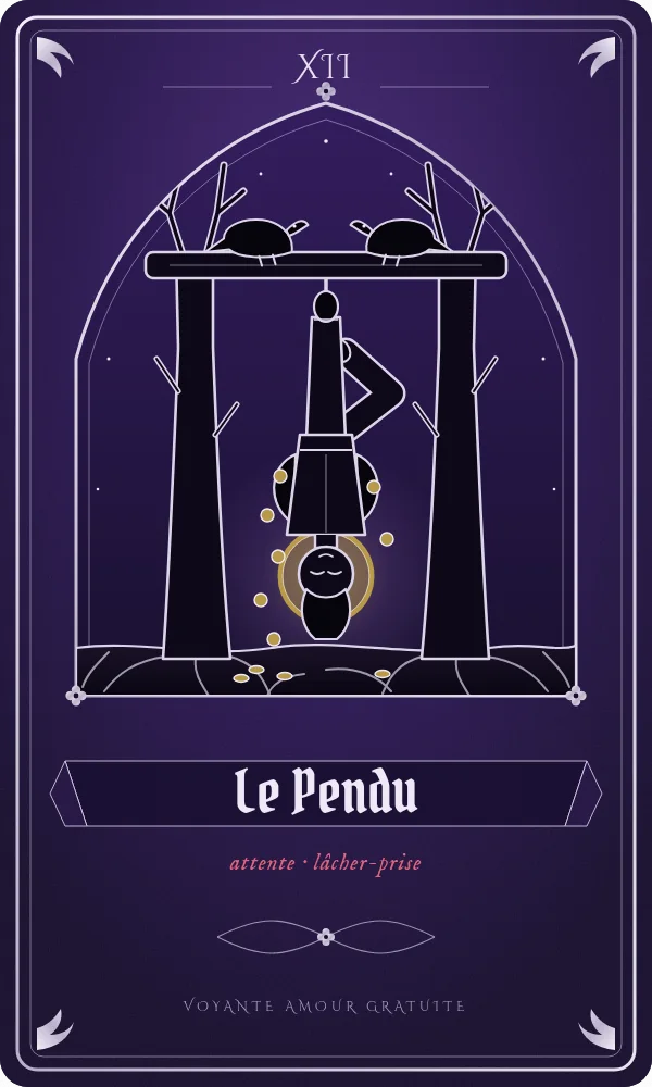 Le Pendu, carte du tarot correspondant à l'heure 06h06