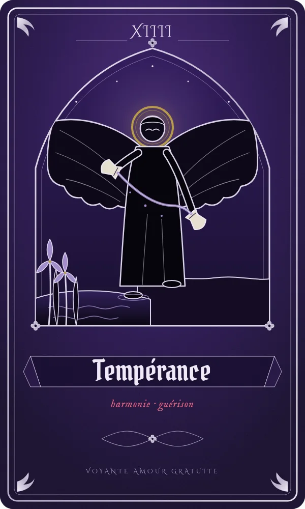 Tempérance, carte du tarot correspondant à l'heure 07h07